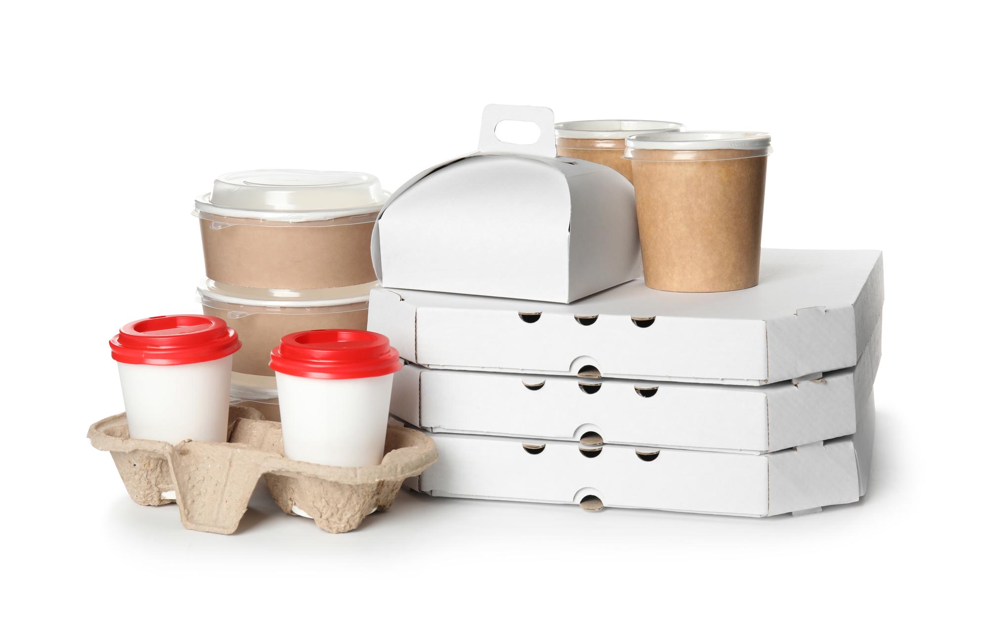 Variety of packed meals in boxes